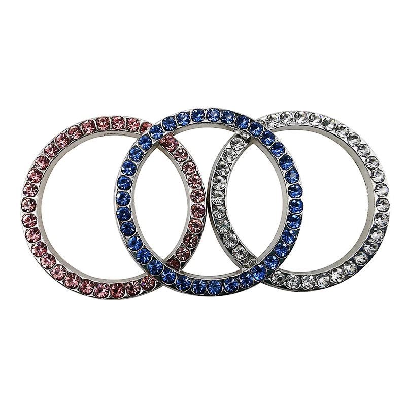 Auto Car Bling Decorative Accessories Automobiles Start Switch Button Decorative Diamond Rhinestone Ring Circle Trim6